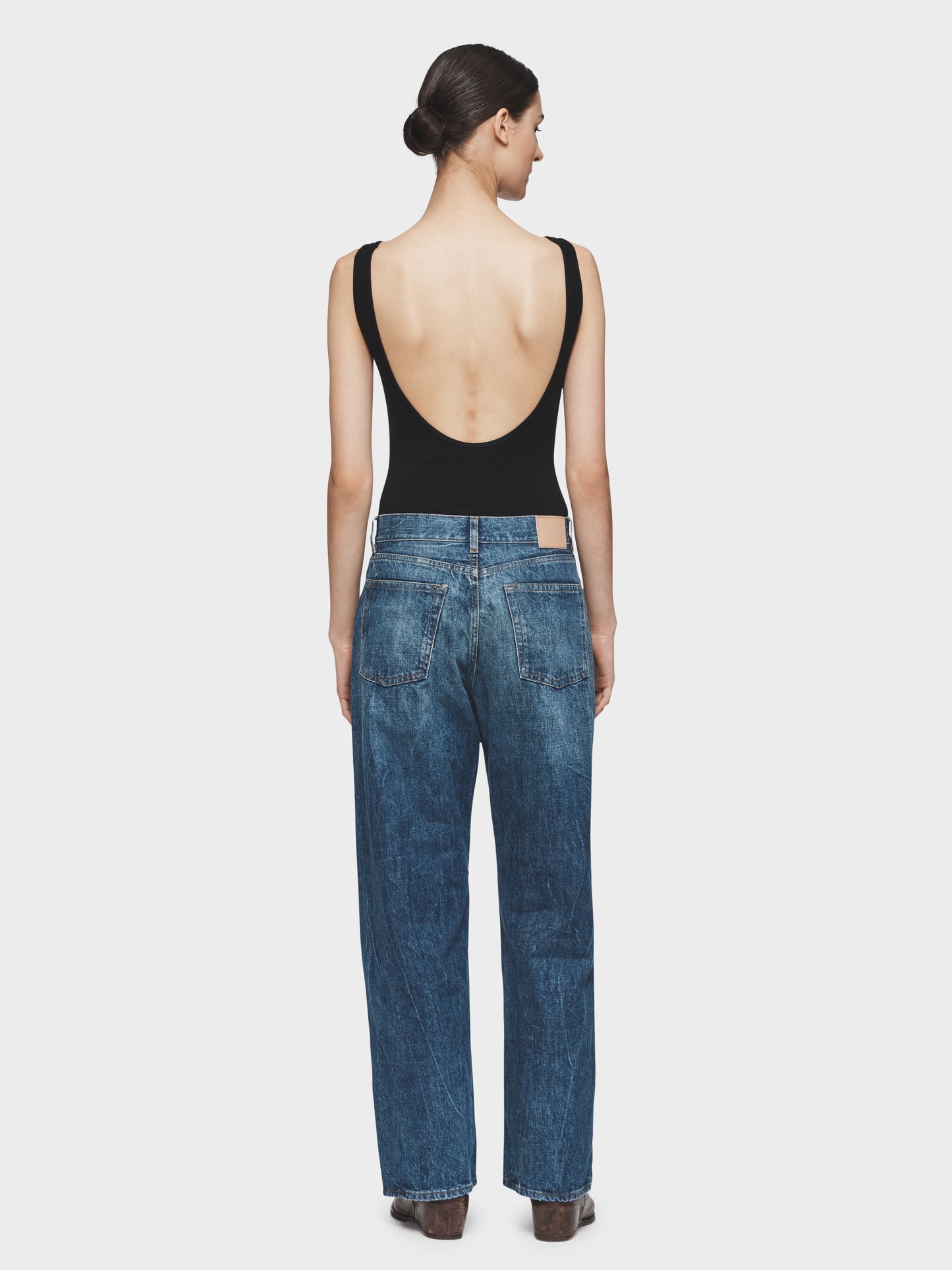 Wide Jean in Marbled Blue