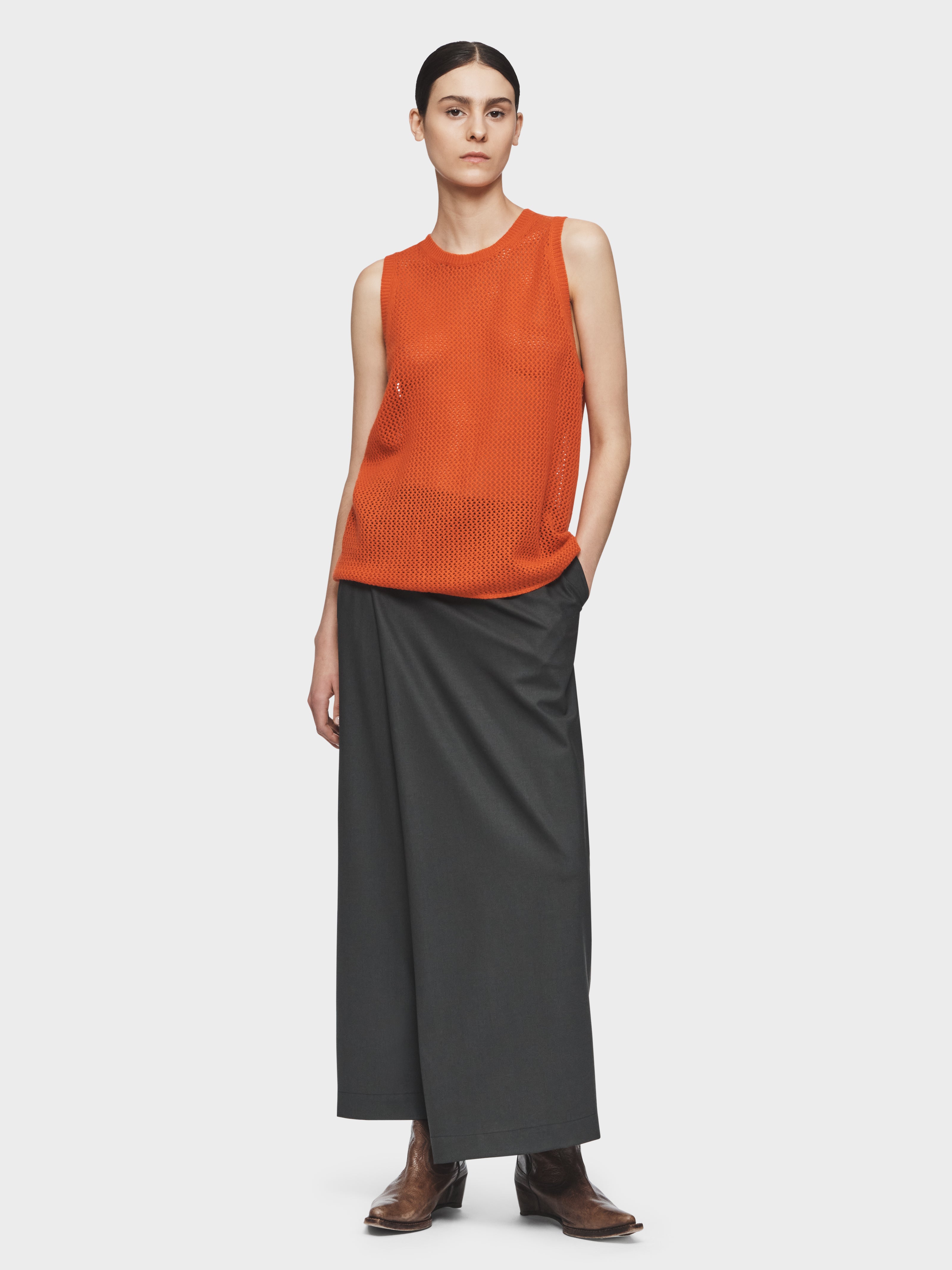 Mesh Vest in Orange Red – 6397