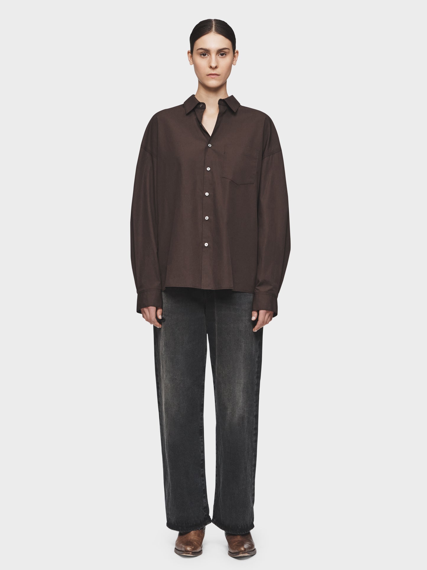 Wide Jean in Black Brown