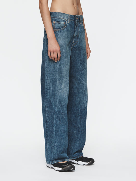 Wide Jean in Marbled Blue