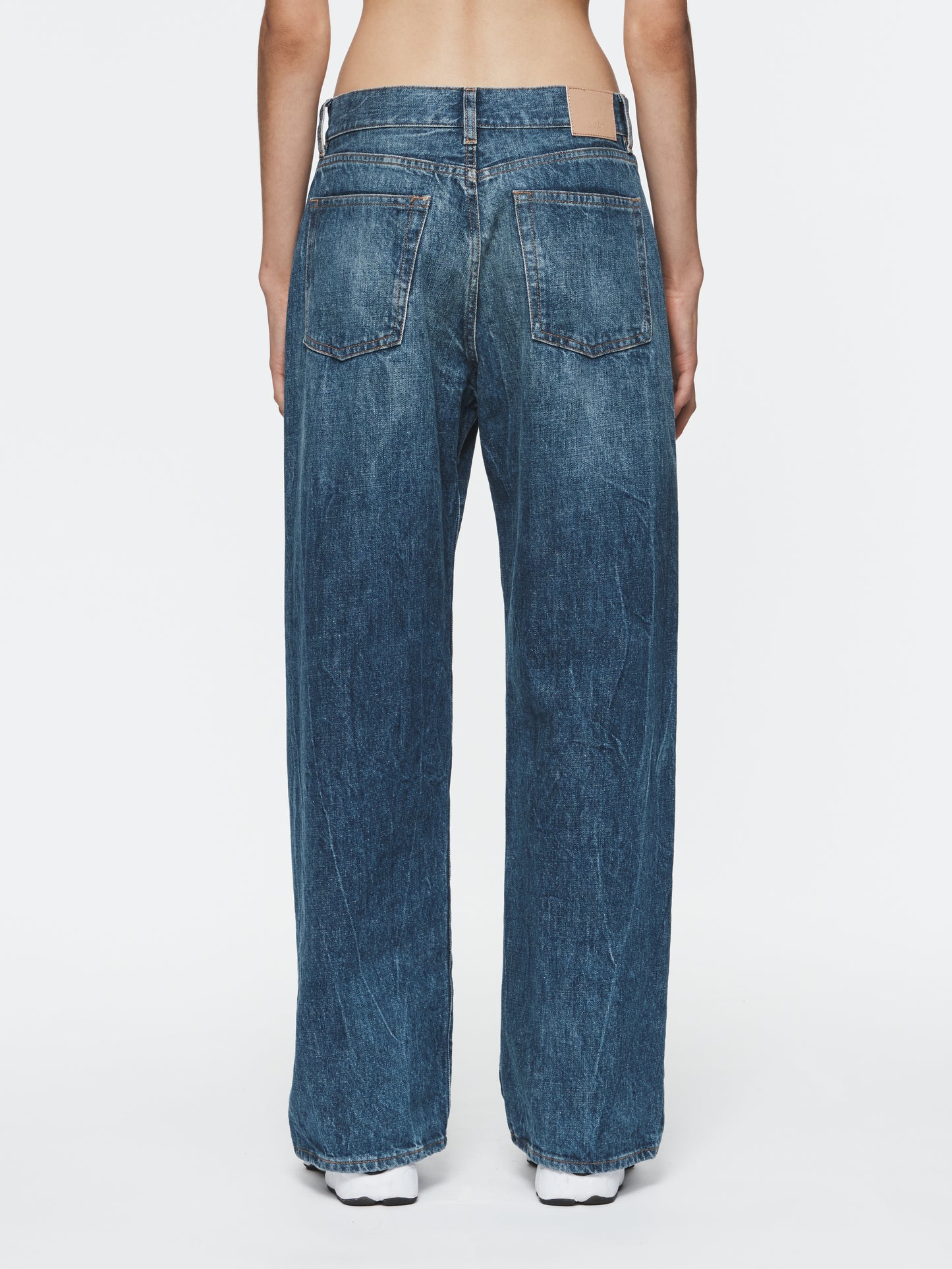 Wide Jean in Marbled Blue