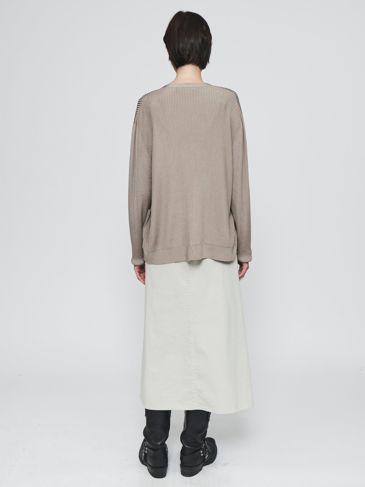 Draped Wrap Skirt in Chalk