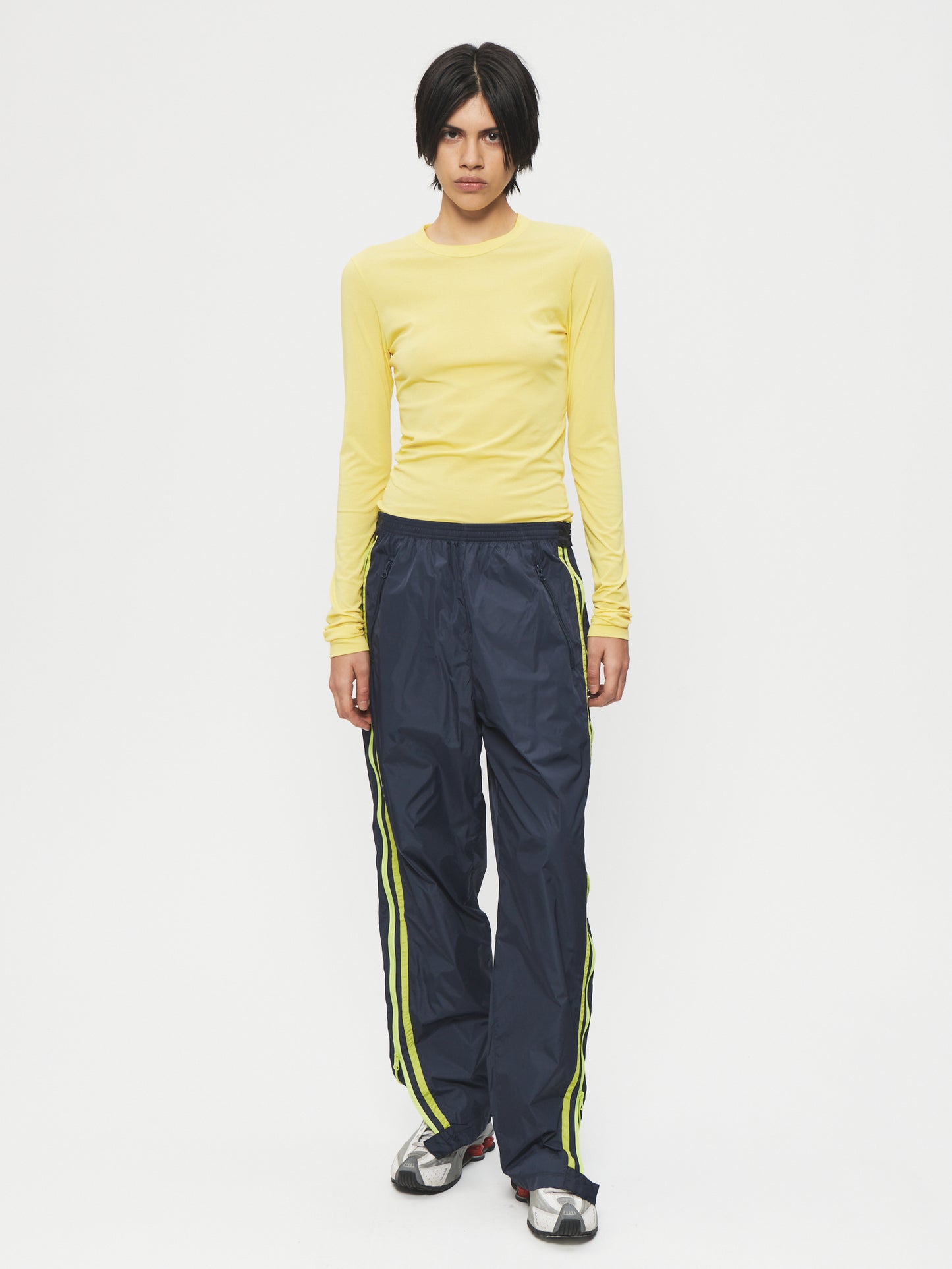 Side Zip Nylon Pant in Navy