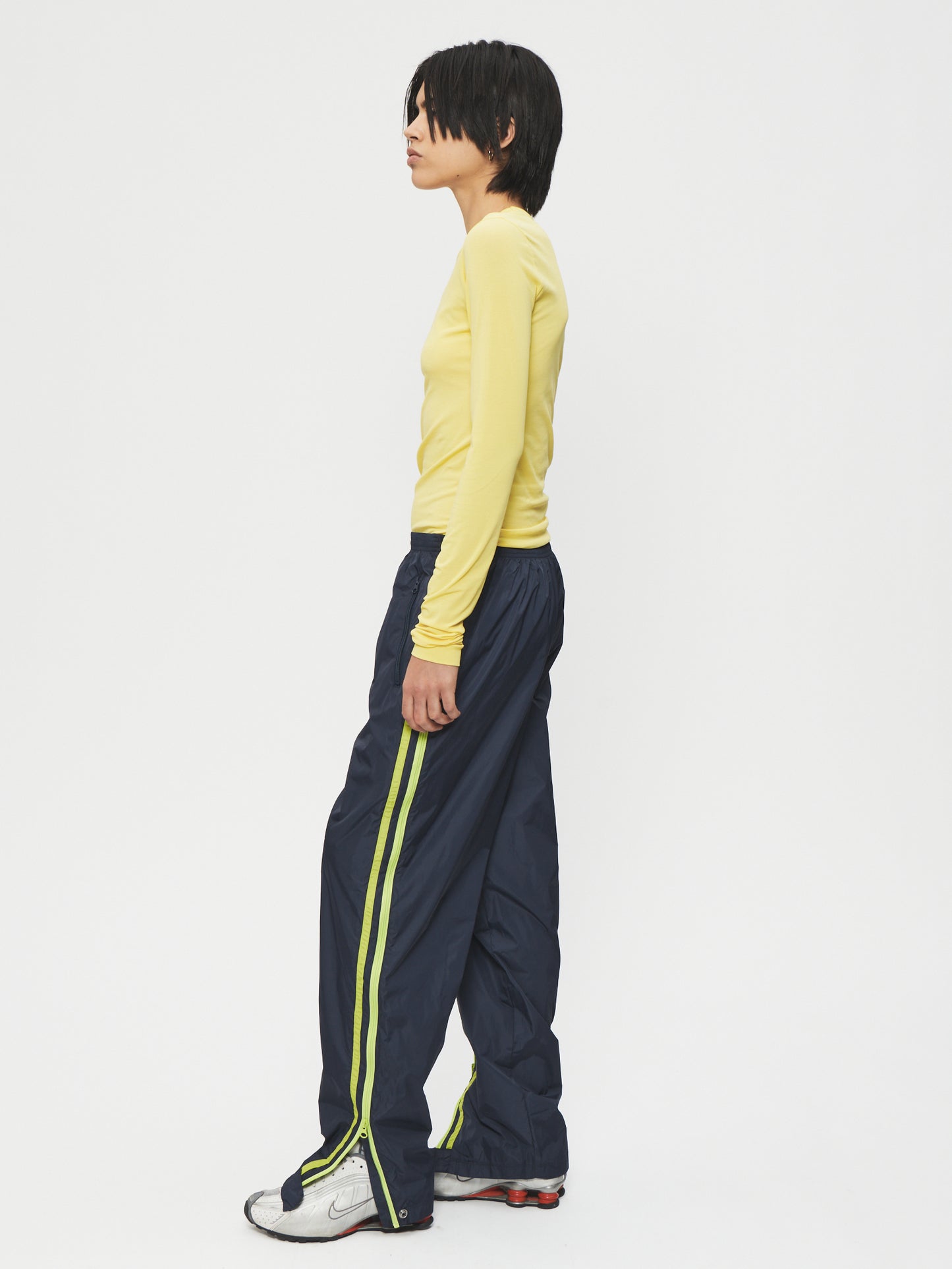 Side Zip Nylon Pant in Navy