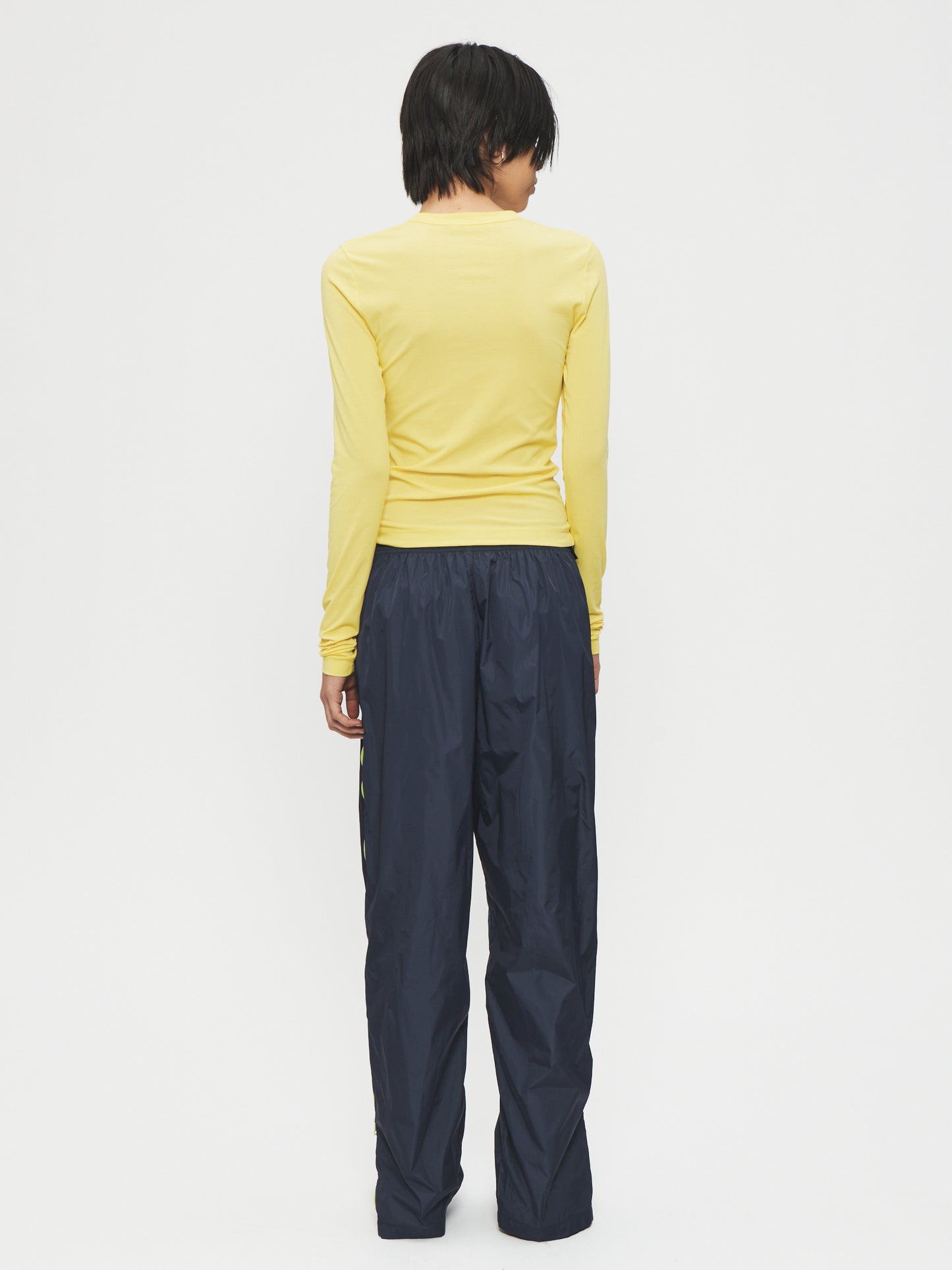 Side Zip Nylon Pant in Navy