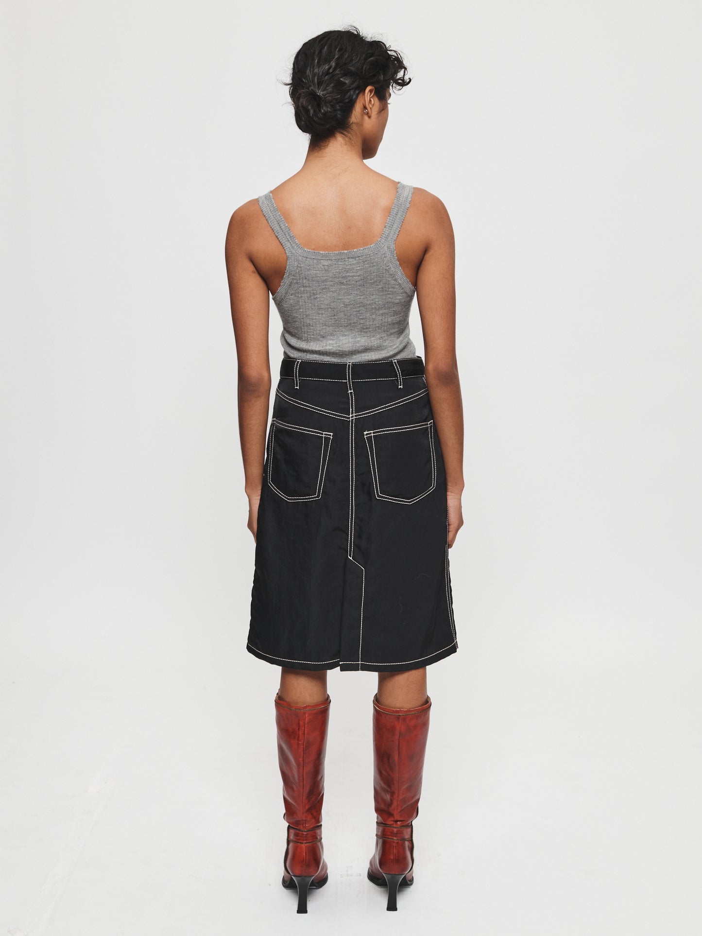 Variegated Rib Tank Grey Melange