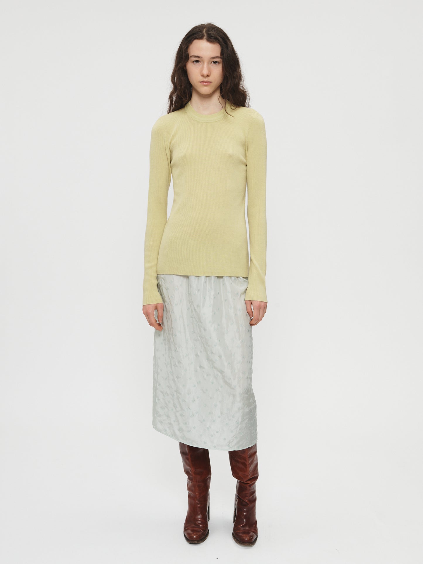 L/S Rib Crew Chamomile