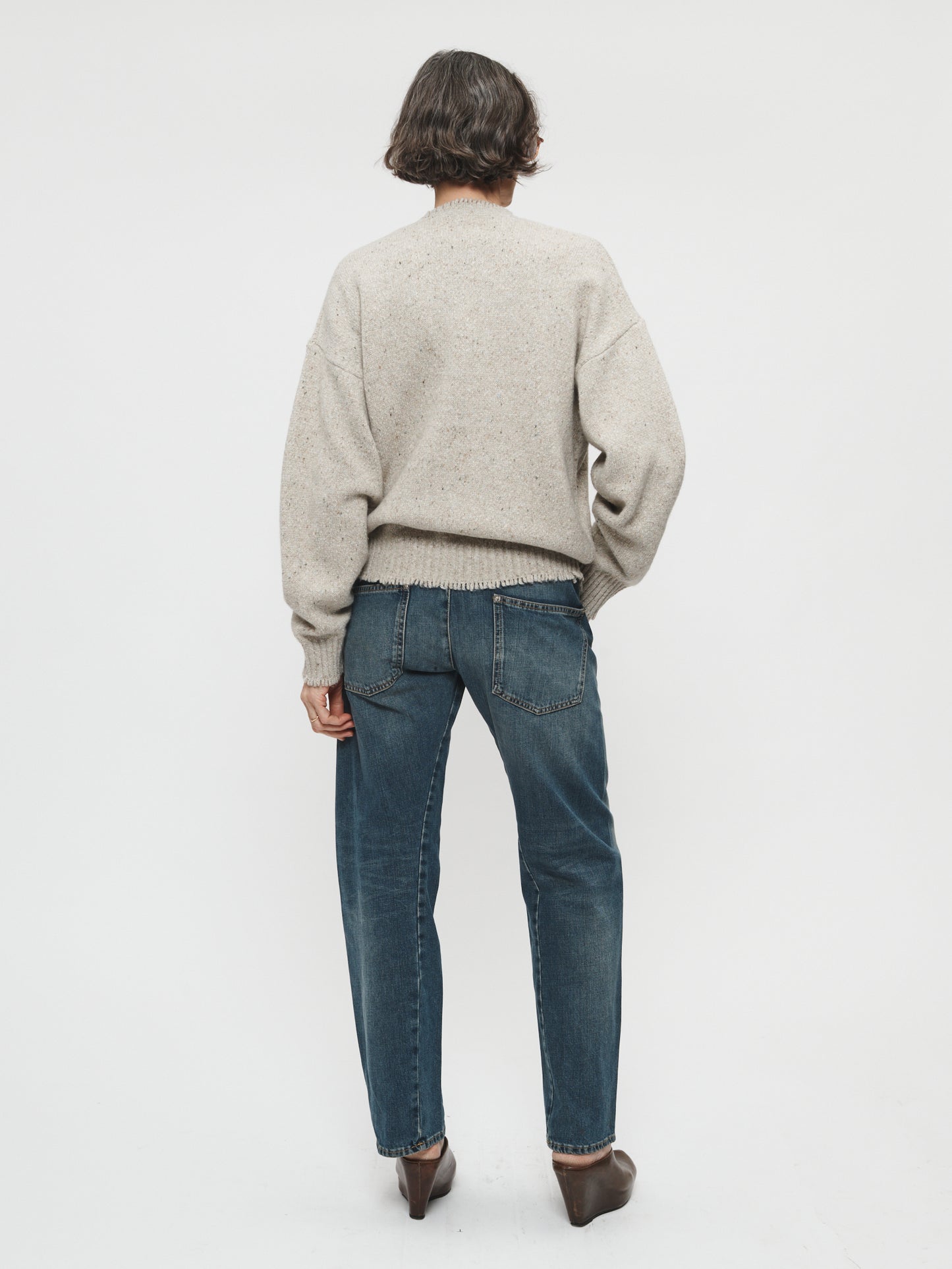 Crewneck Sweatshirt in Light Beige