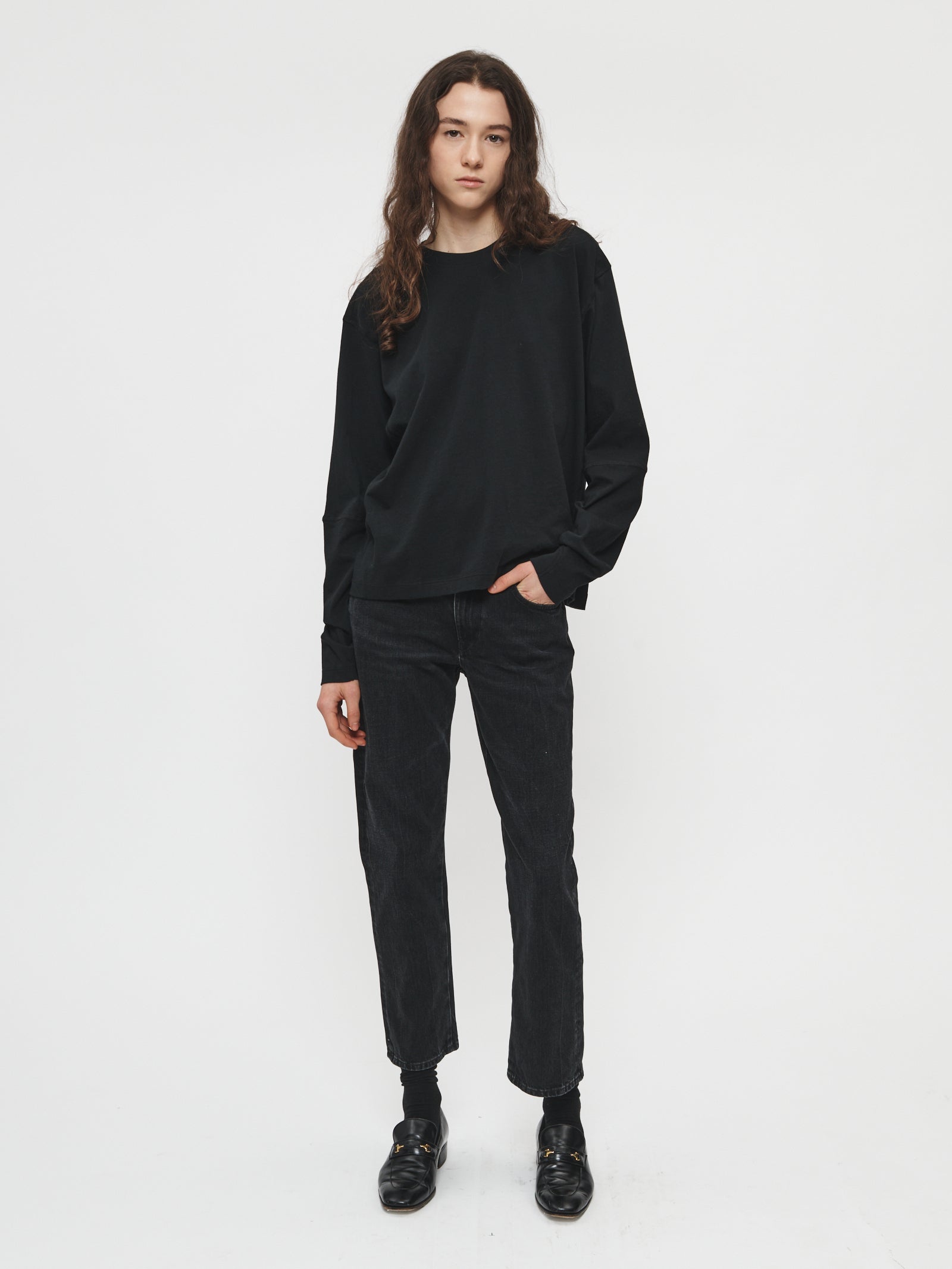 Coverstitch Long Sleeve T in Black – 6397