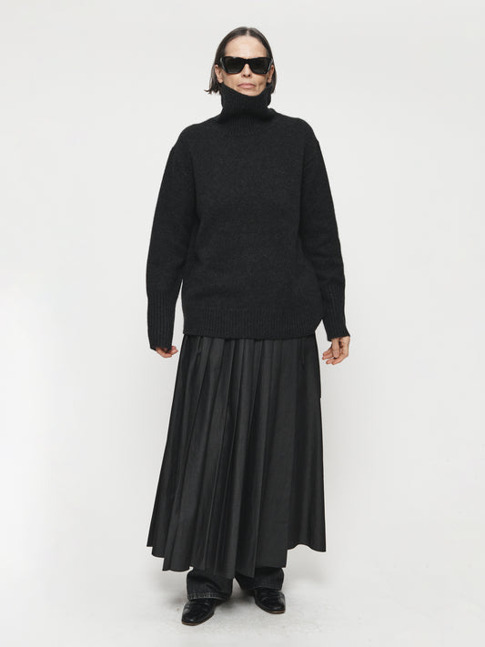 High Neck Long Sleeve Charcoal