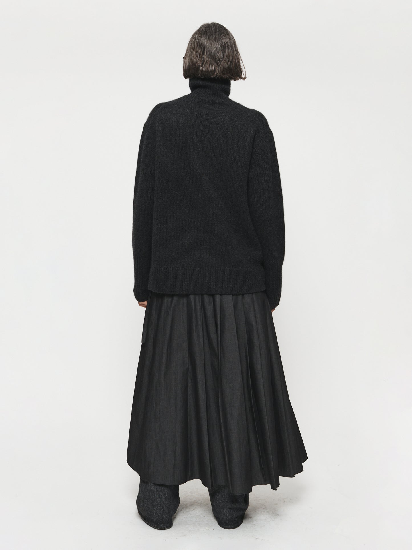 High Neck Long Sleeve Charcoal