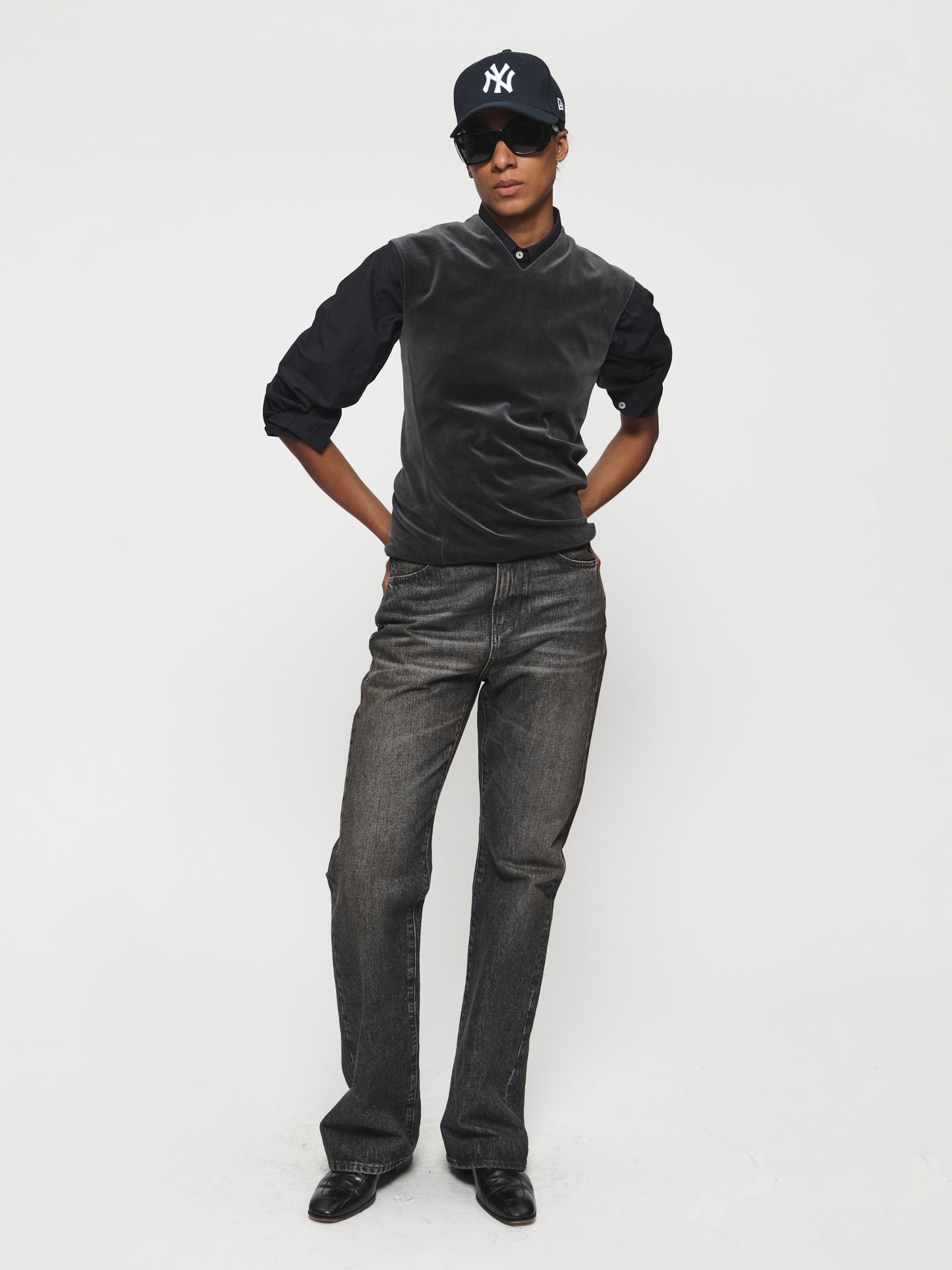 Twisted Velour Vest Mercury