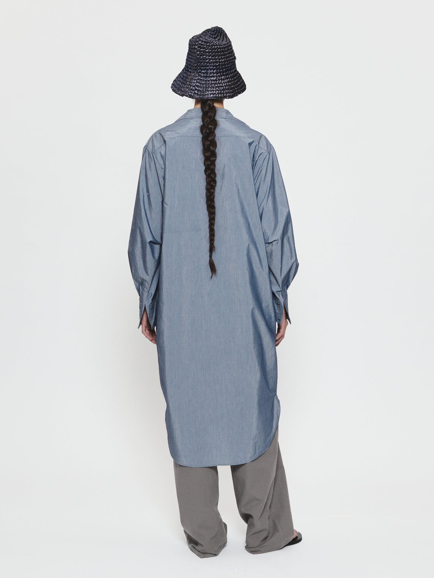 Flattened Shirt Dress in Chambray