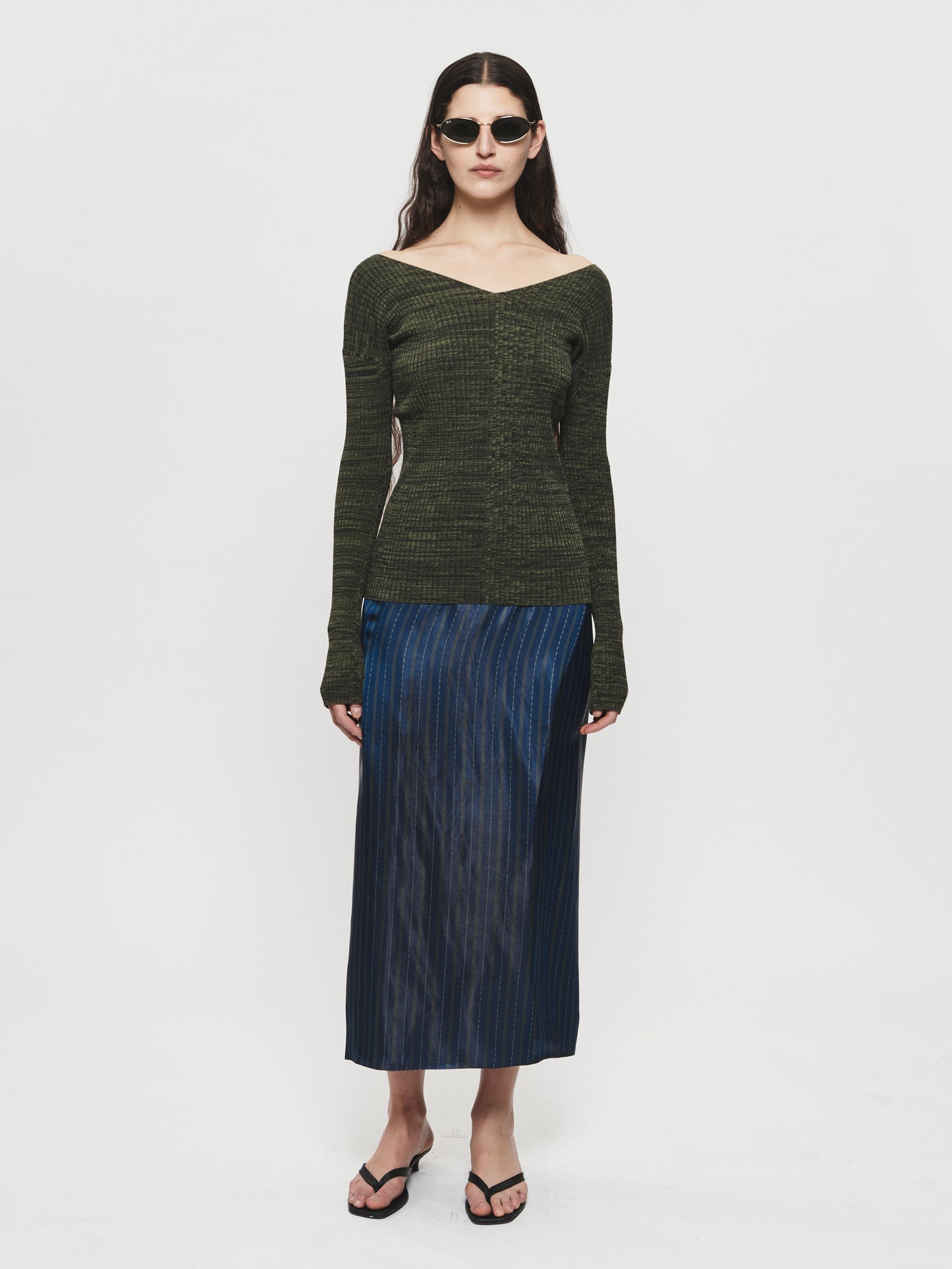 Draped Skirt Iridescent Stripe