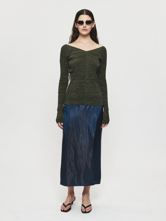 Draped Skirt Iridescent Stripe