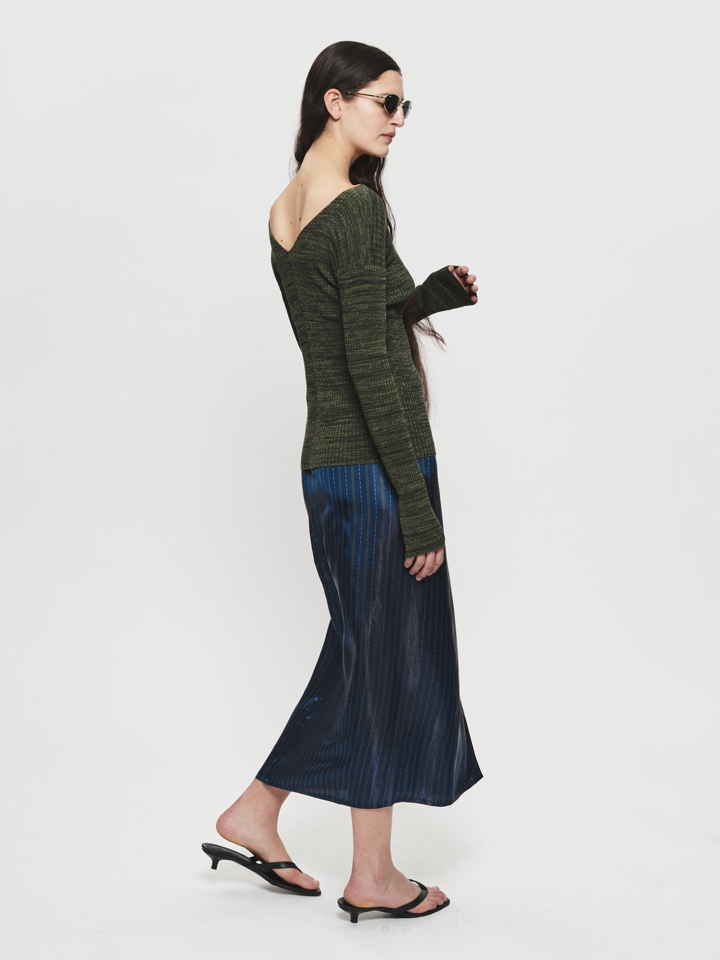 Draped Skirt Iridescent Stripe