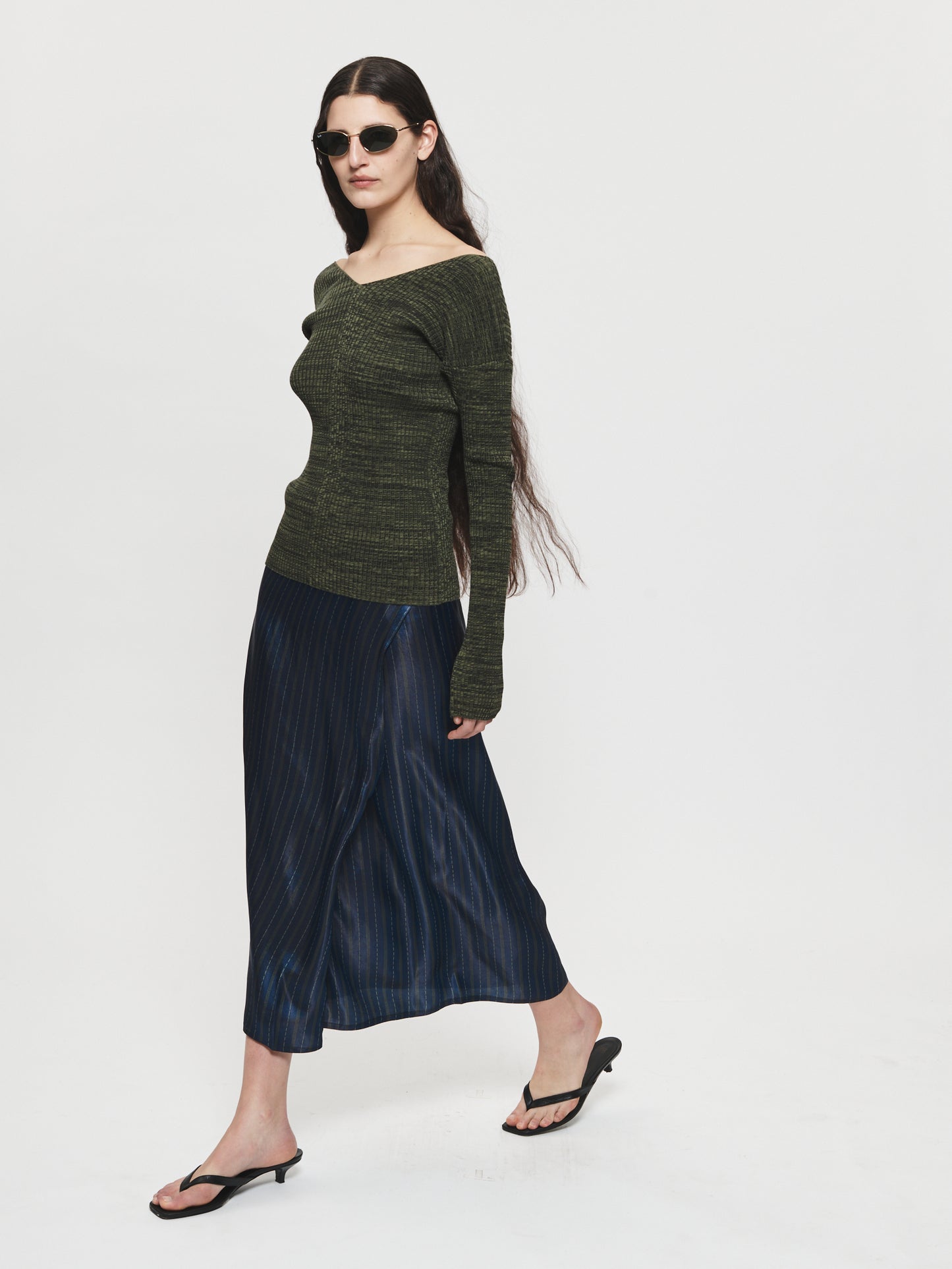 Draped Skirt Iridescent Stripe