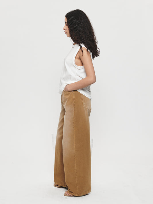 Roomy Jean in Washed Khaki