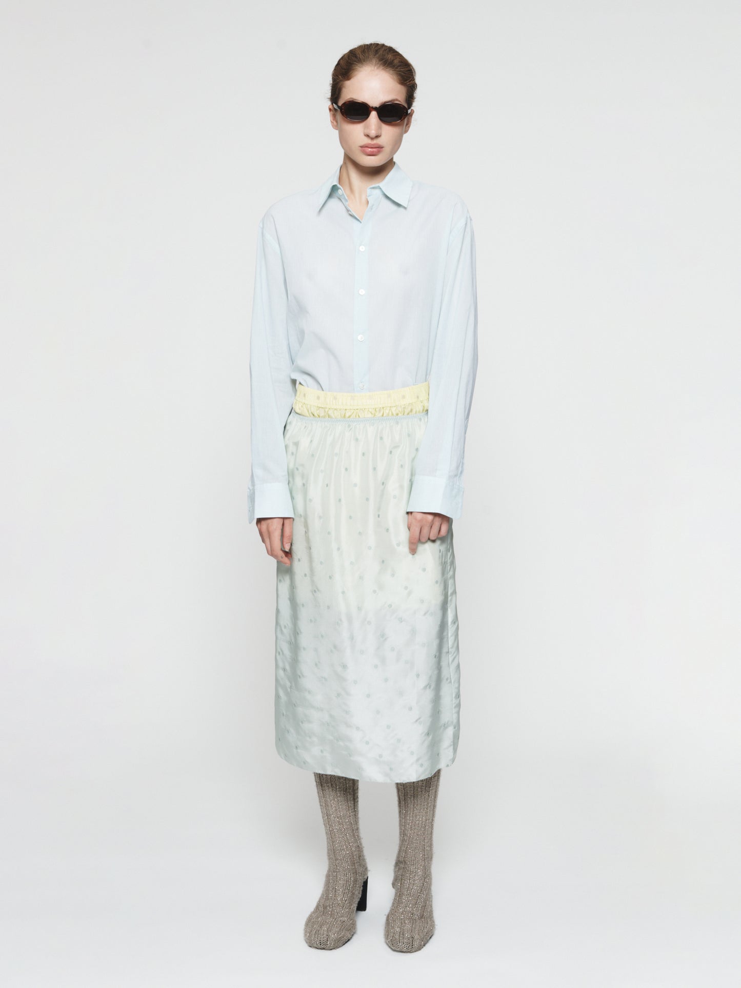 Embroidered Slip Skirt Chlorine