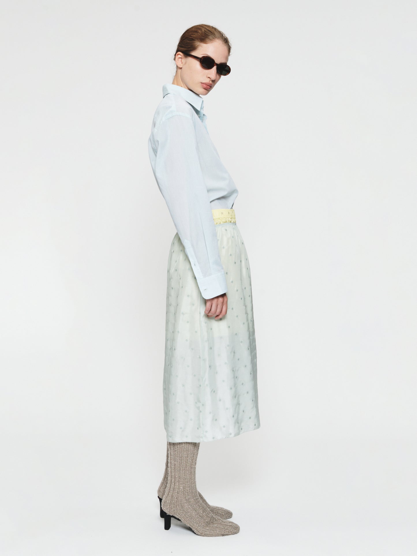Embroidered Slip Skirt Chlorine