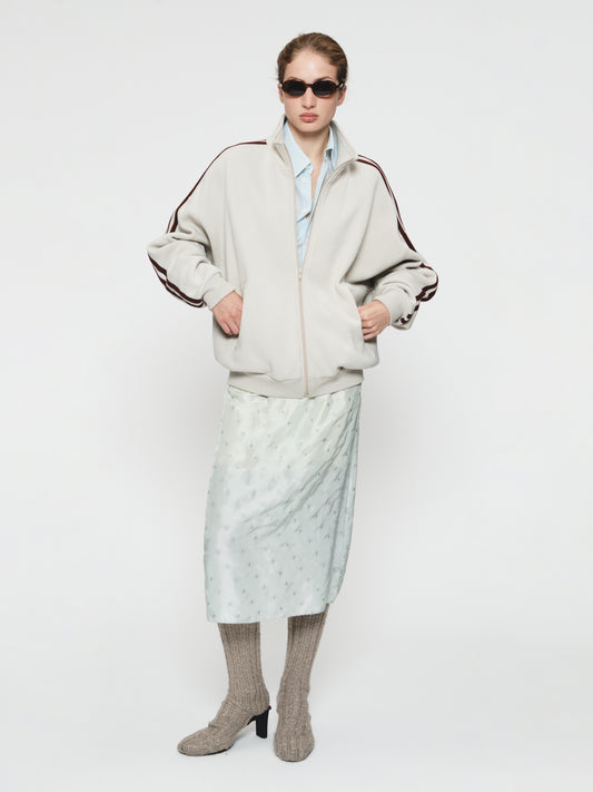 Fleecy Track Zip Up Putty