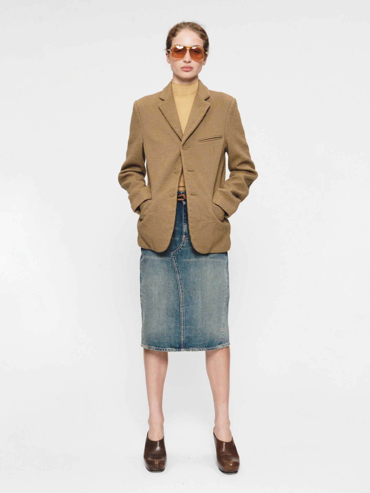 Boiled Pinstripe Blazer Hemp