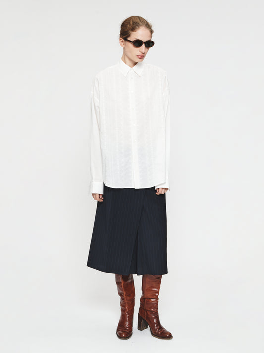 Embroidered Uniform Shirt White