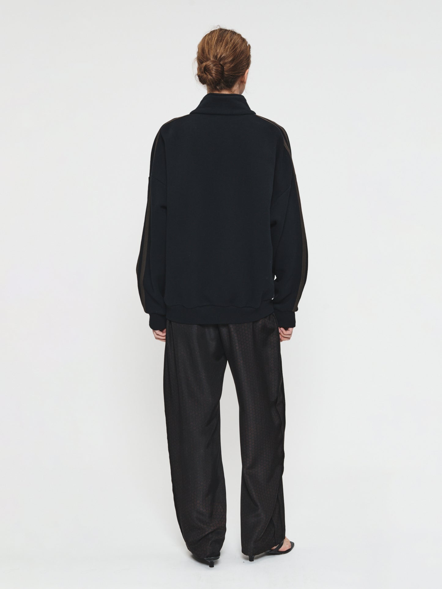 Fleecy Track Zip Up Black