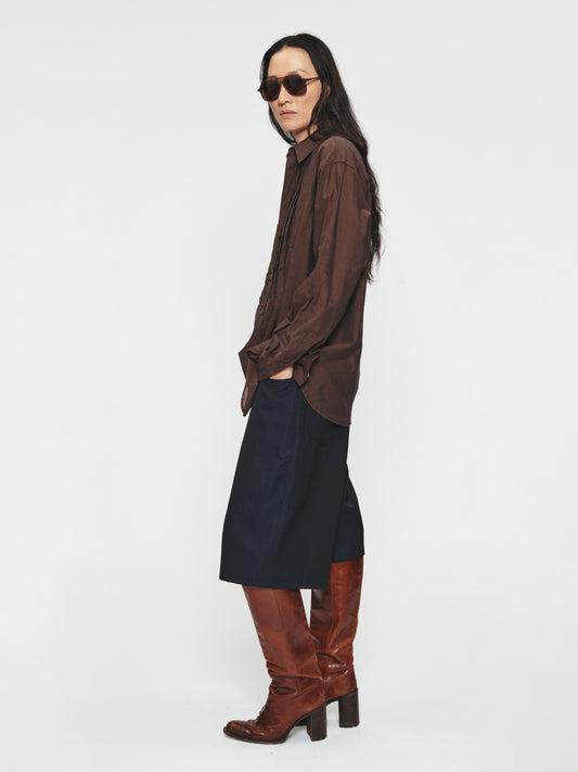 Pleated Frank Shirt Espresso