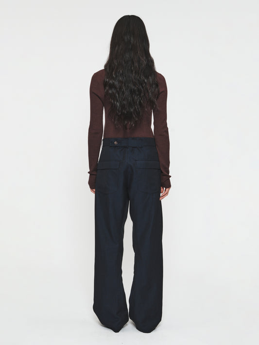 L/S Rib Crew Espresso