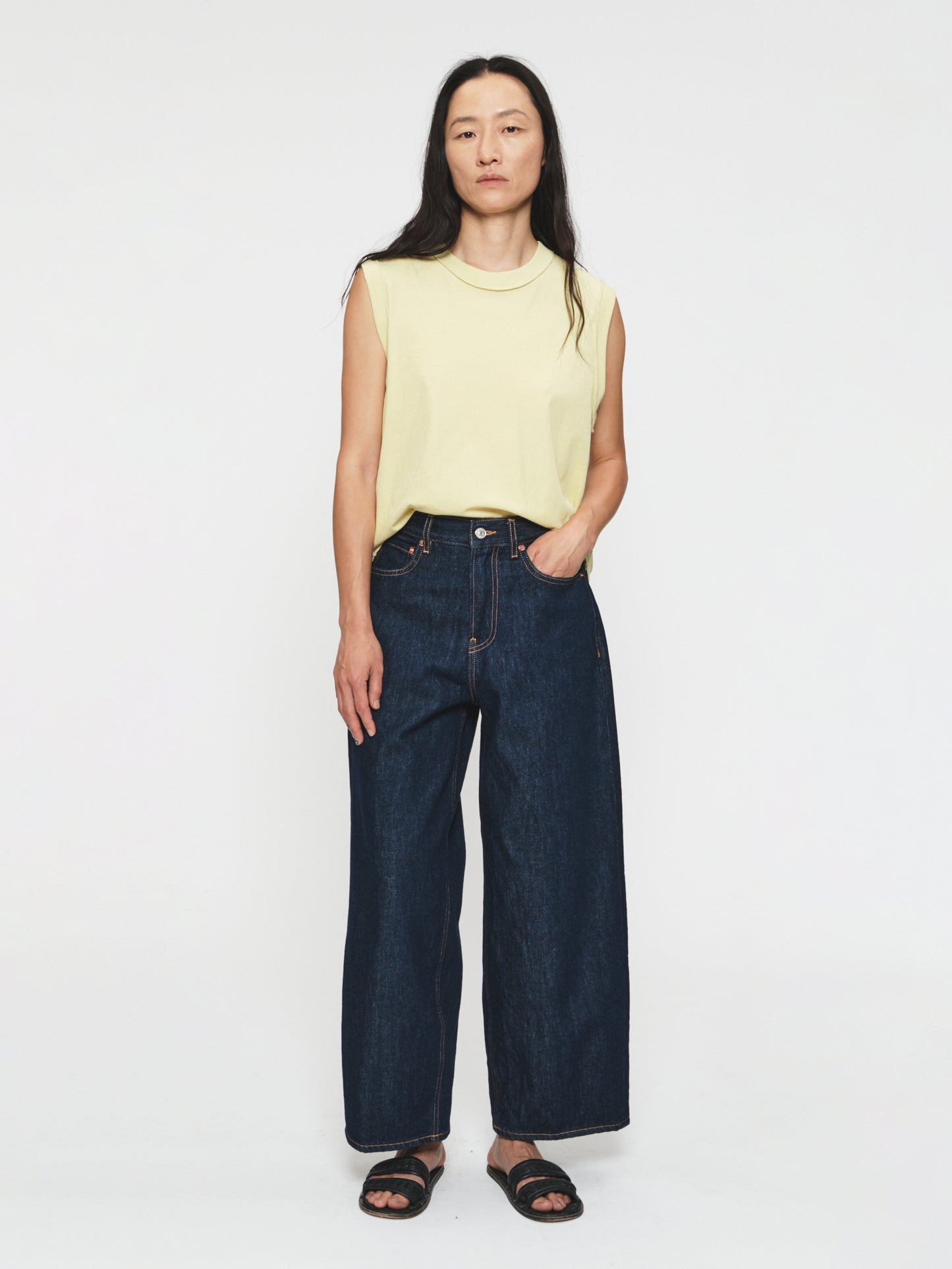 Cropped Roomy Jean Rinsed Raw