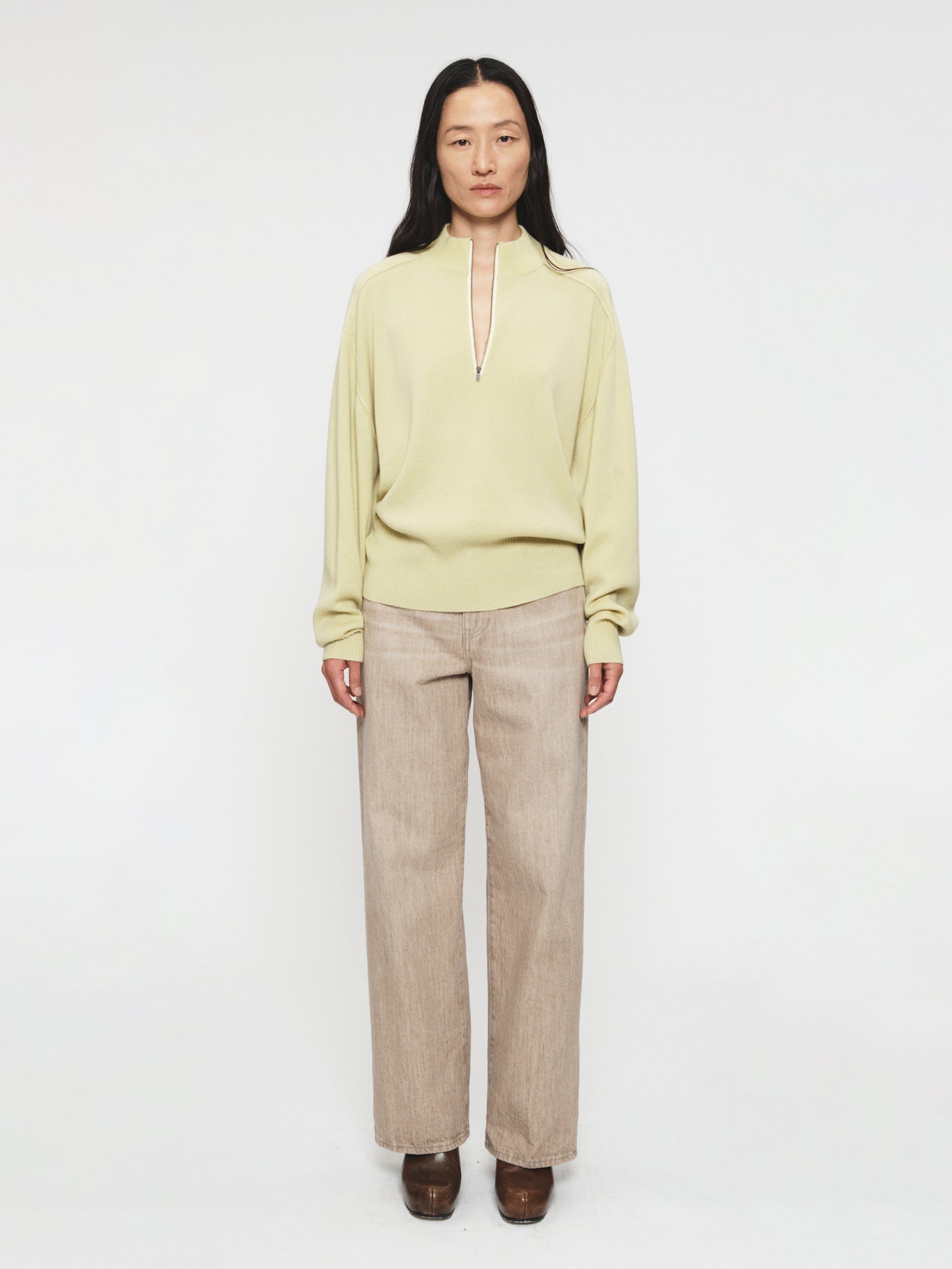 Half Zip Saddle Sweater Chamomile