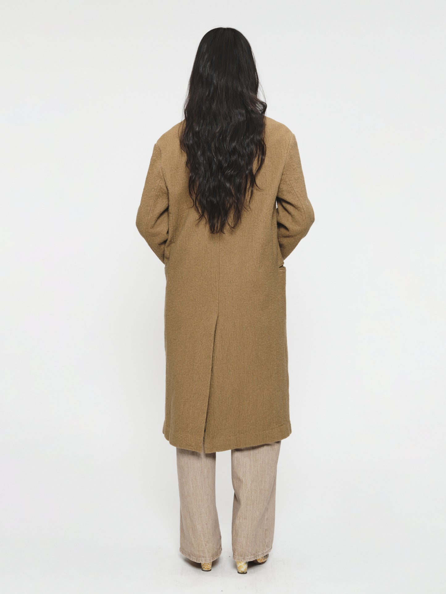 Boiled Pinstripe Coat Hemp