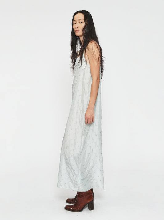 Embroidered Dot Apron Dress Chlorine