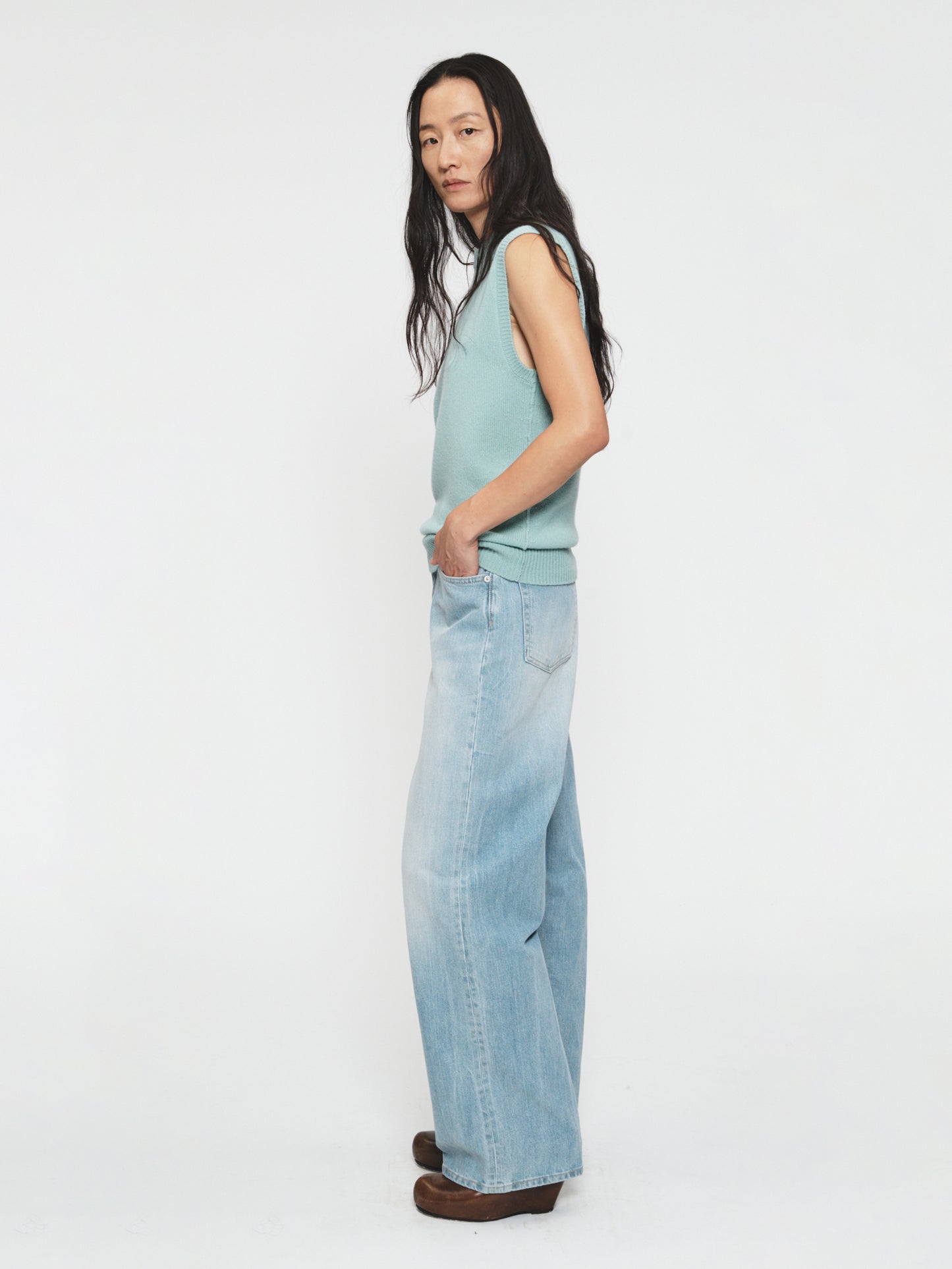 Wide Jean Beach Blue