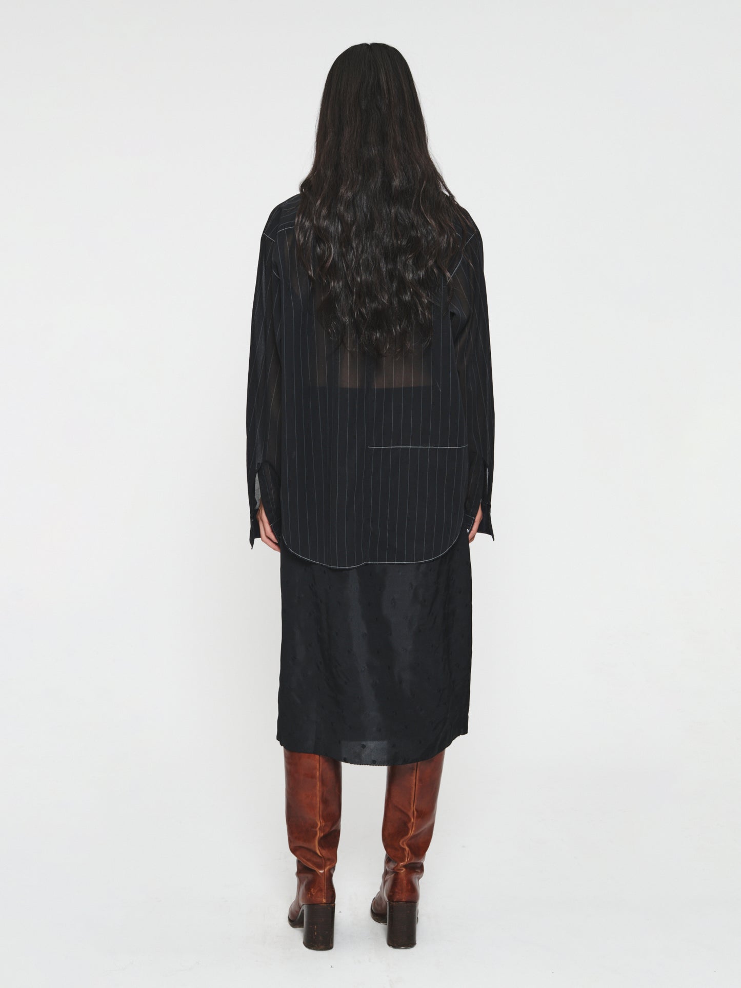 Sheer Pinstripe Shirt Ink