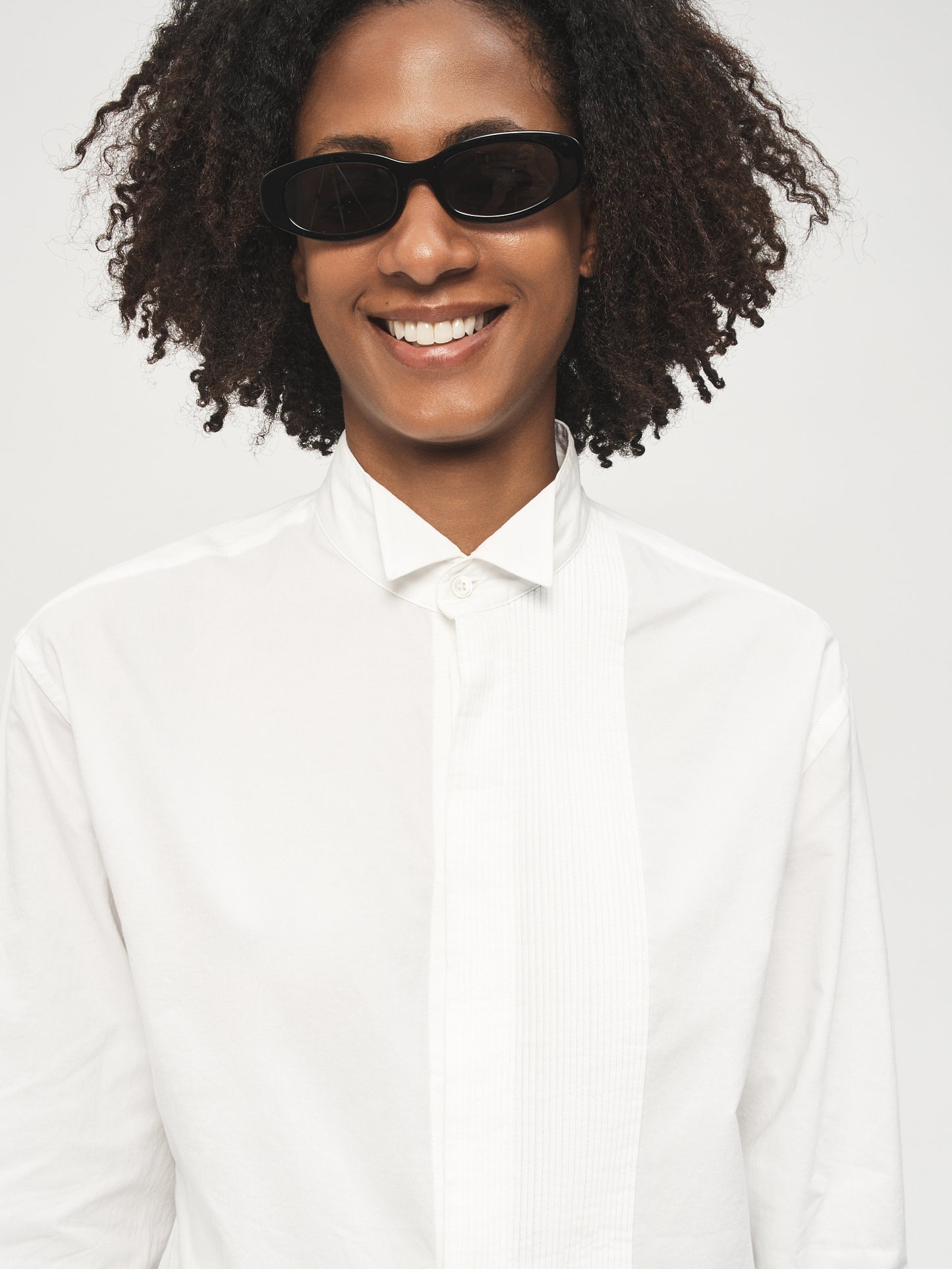 Micro Pleat Formal Shirt White