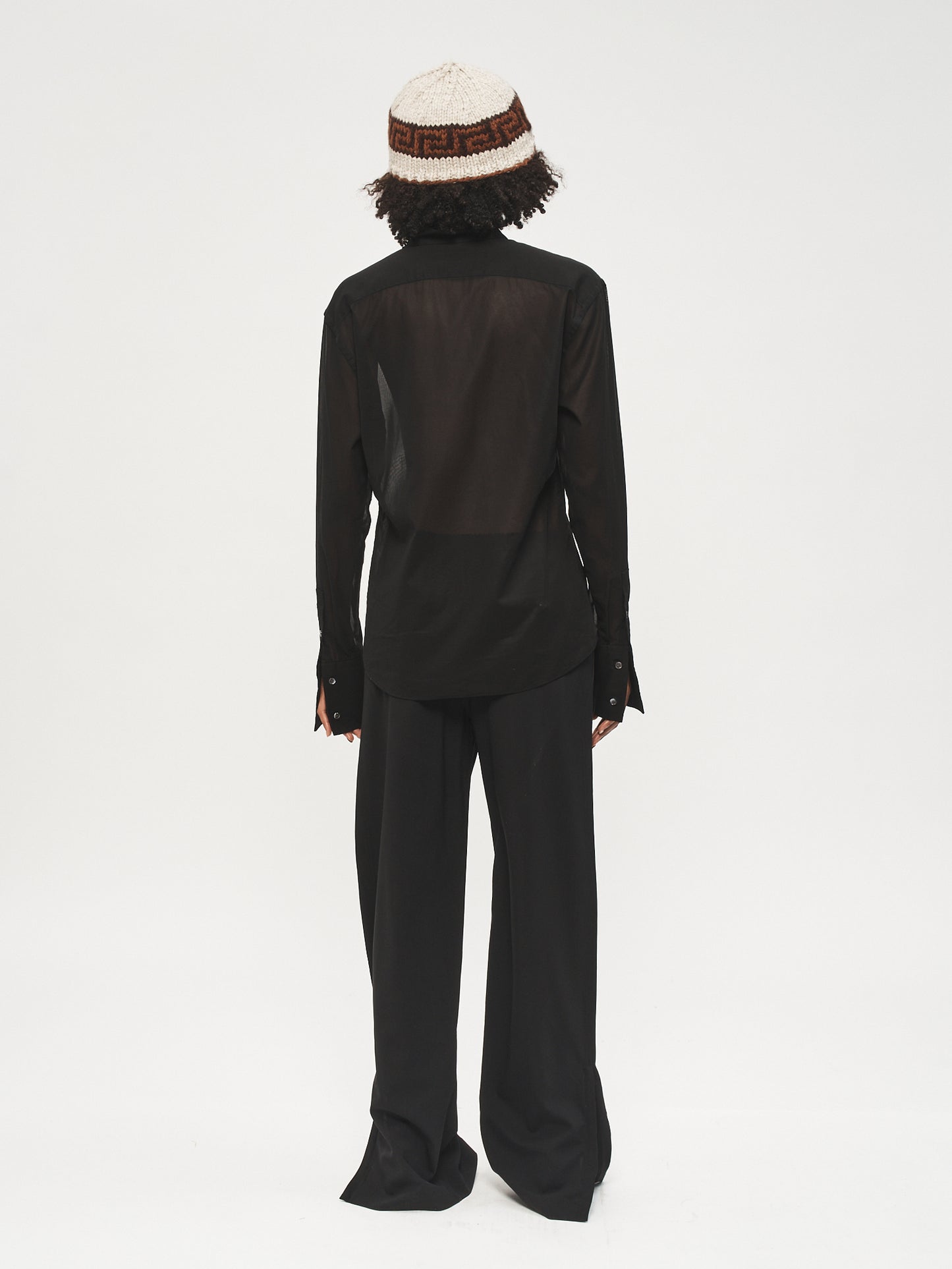 Micro Pleat Formal Shirt Black