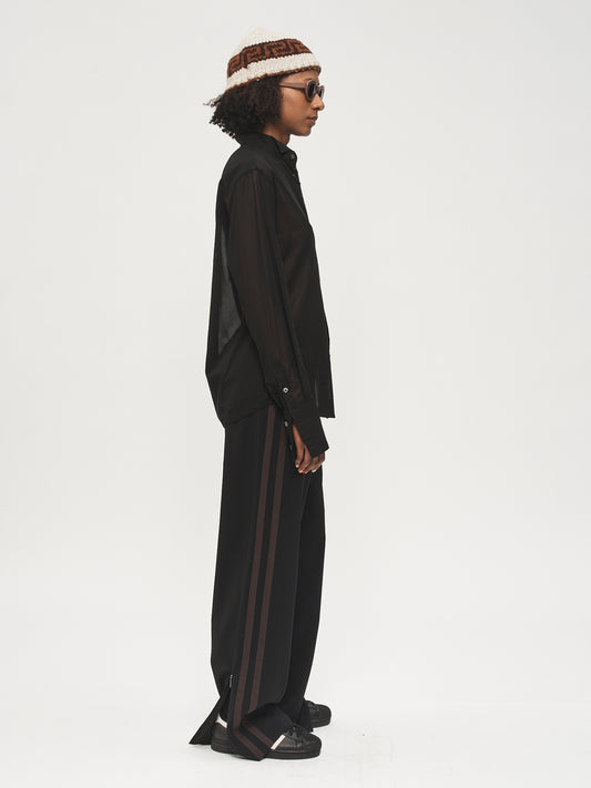 Micro Pleat Formal Shirt Black