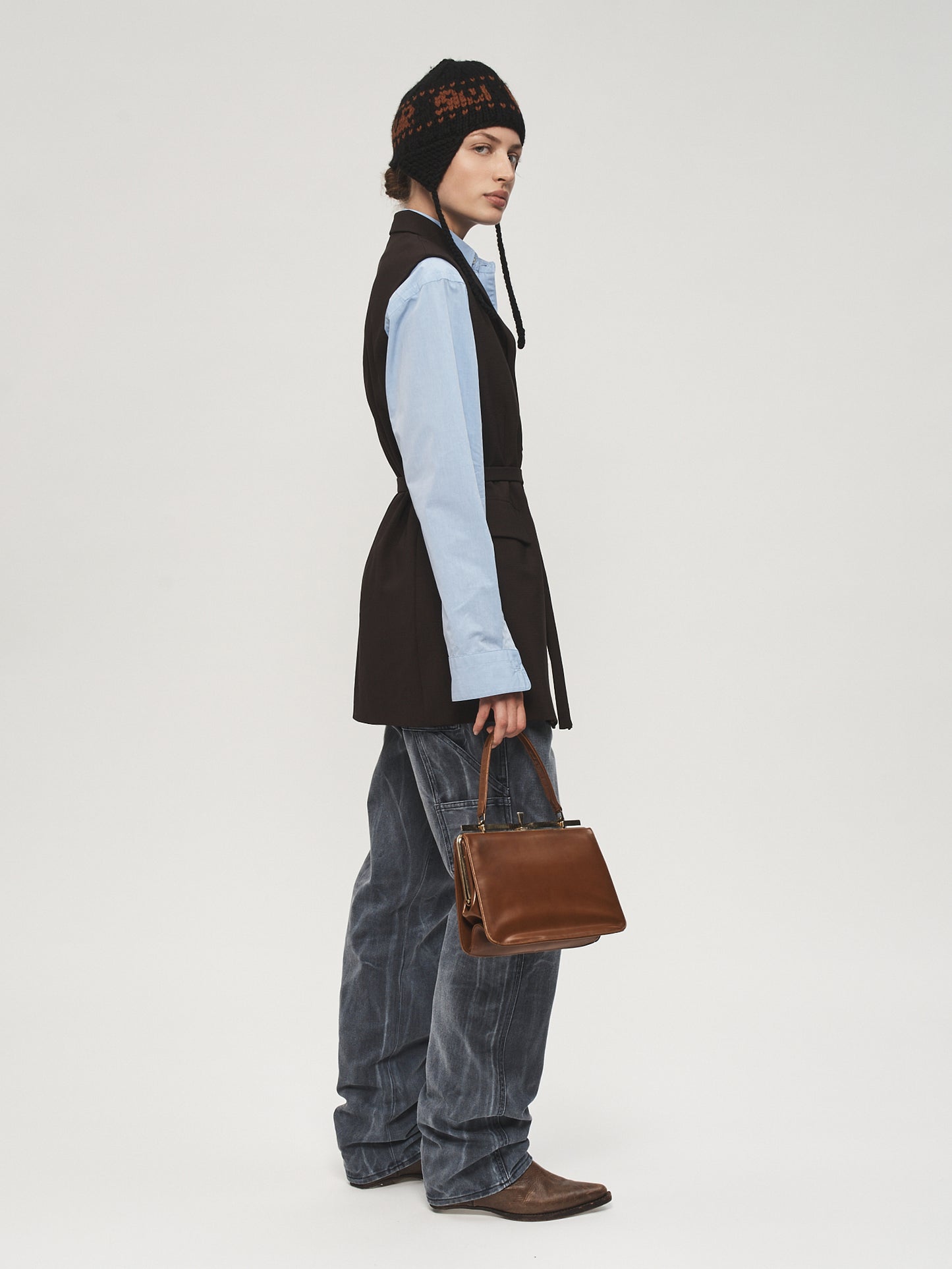 Sleeveless Blazer Charcoal