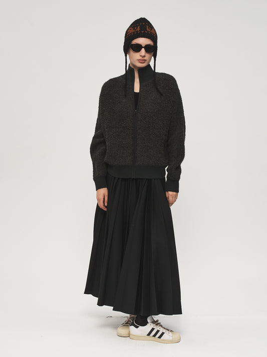 Track Zip Up Sweater Mud