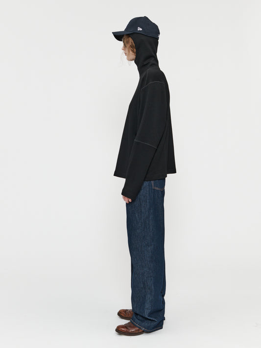 Coverstitch Snood Hood Black