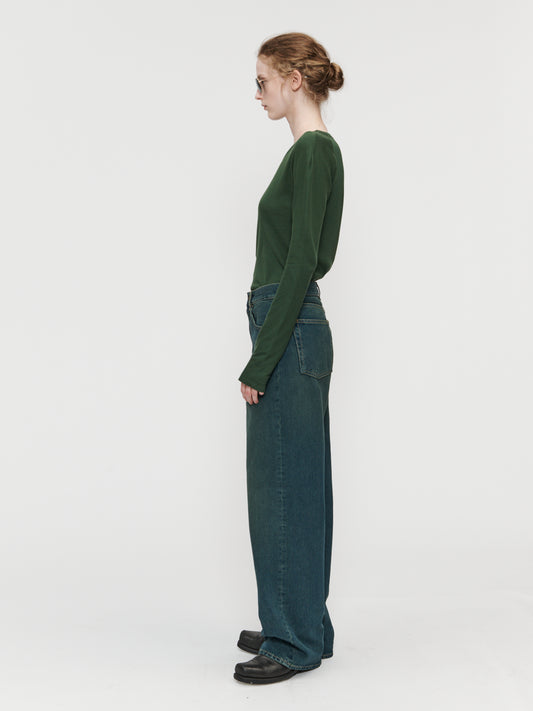 Wide Jean Teal Overdye
