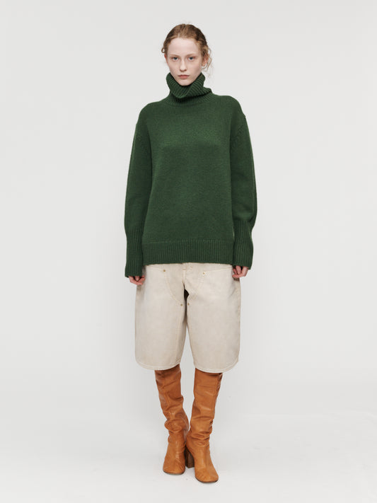 High Neck Long Sleeve Forest Green