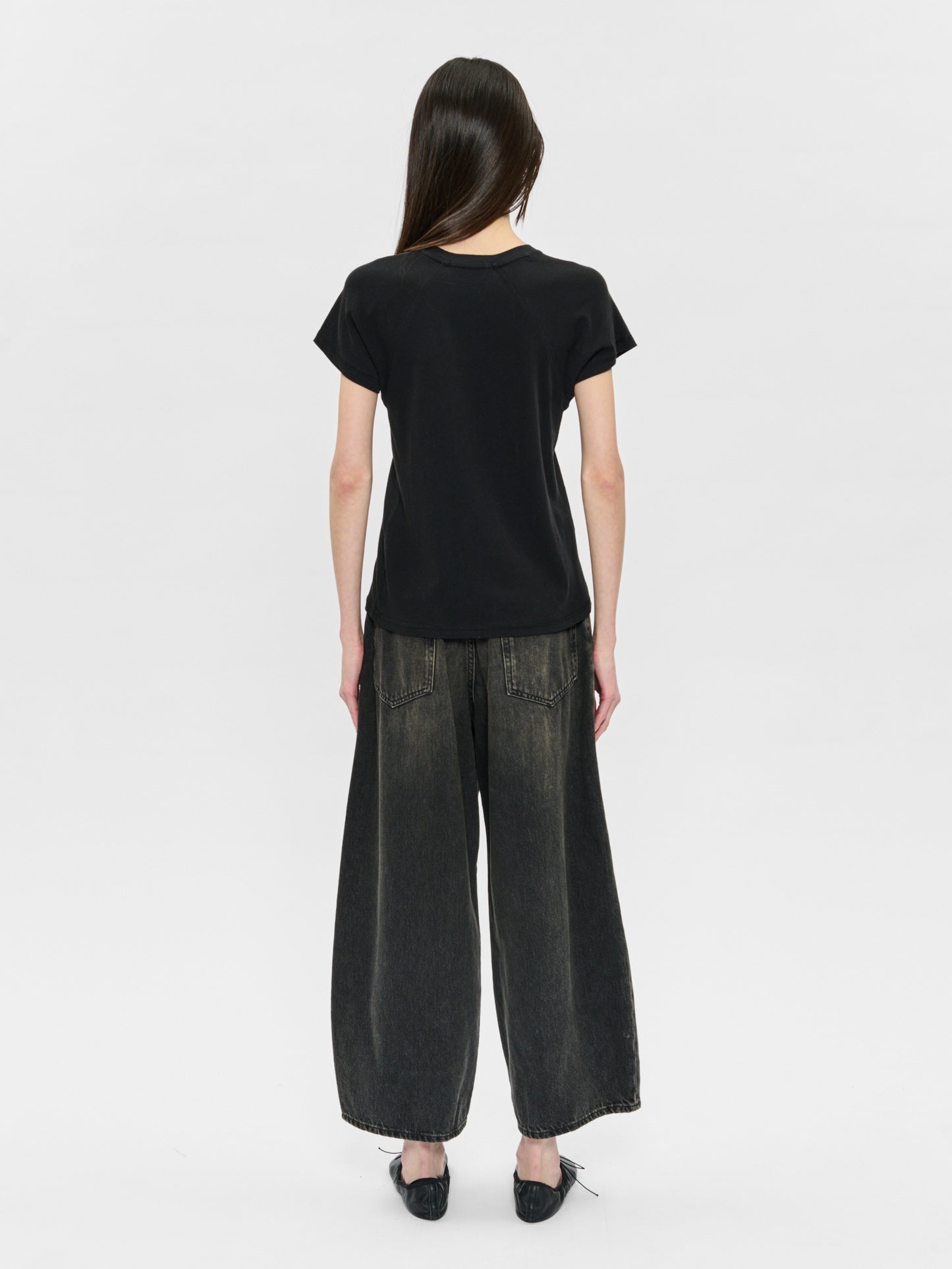 Cropped Roomy Jean Mineral Black