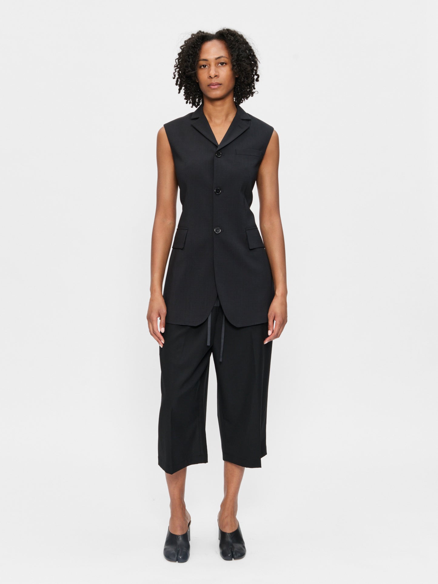 Sleeveless Blazer Charcoal