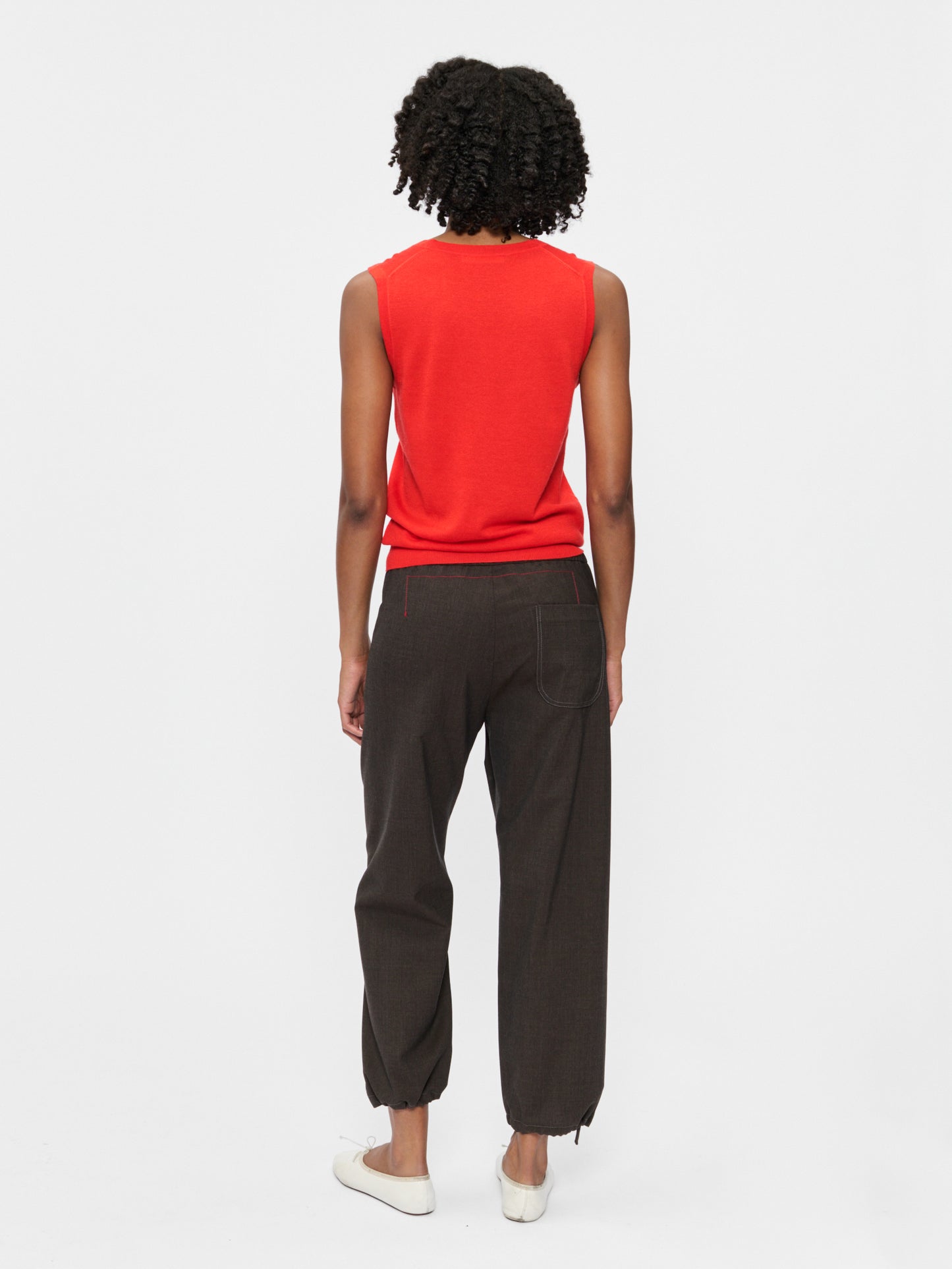 Scoop Neck Vest Orange Red