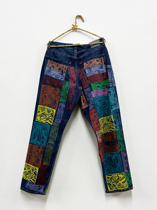 Cedric Johnson Block Print Jeans