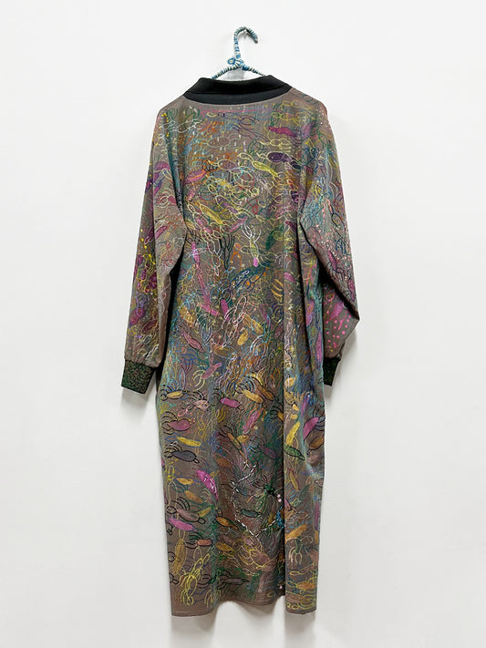 Maureen Clay Grey Double Layer Dress with Collar