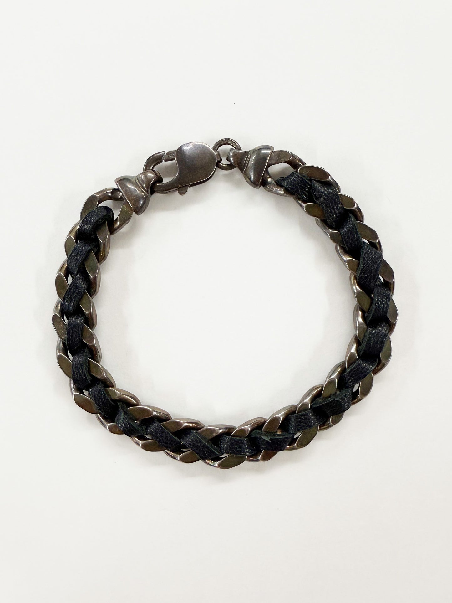 6397 x Alyssa Norton Black Leather Embroidered Bracelet